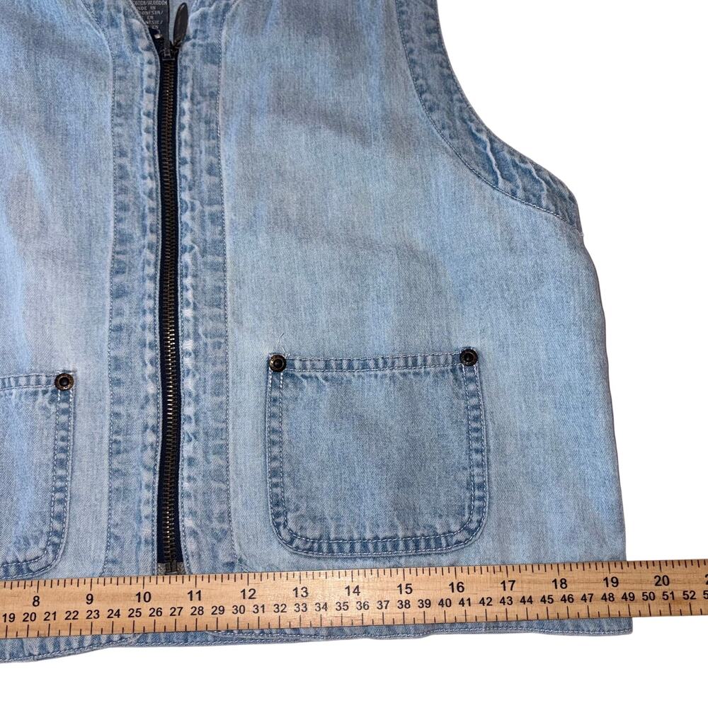 Vintage Liz Claiborne 90s Denim Light Wash Zip utility Y2k Grunge - Picture 9 of 9